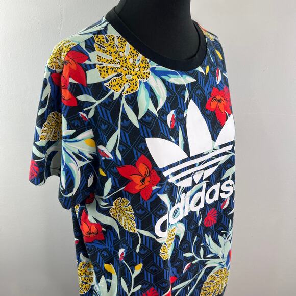 Adidas HER Studio London Top Floral Crew Neck Loose Fit Pullover Size M Medium - Picture 6 of 10